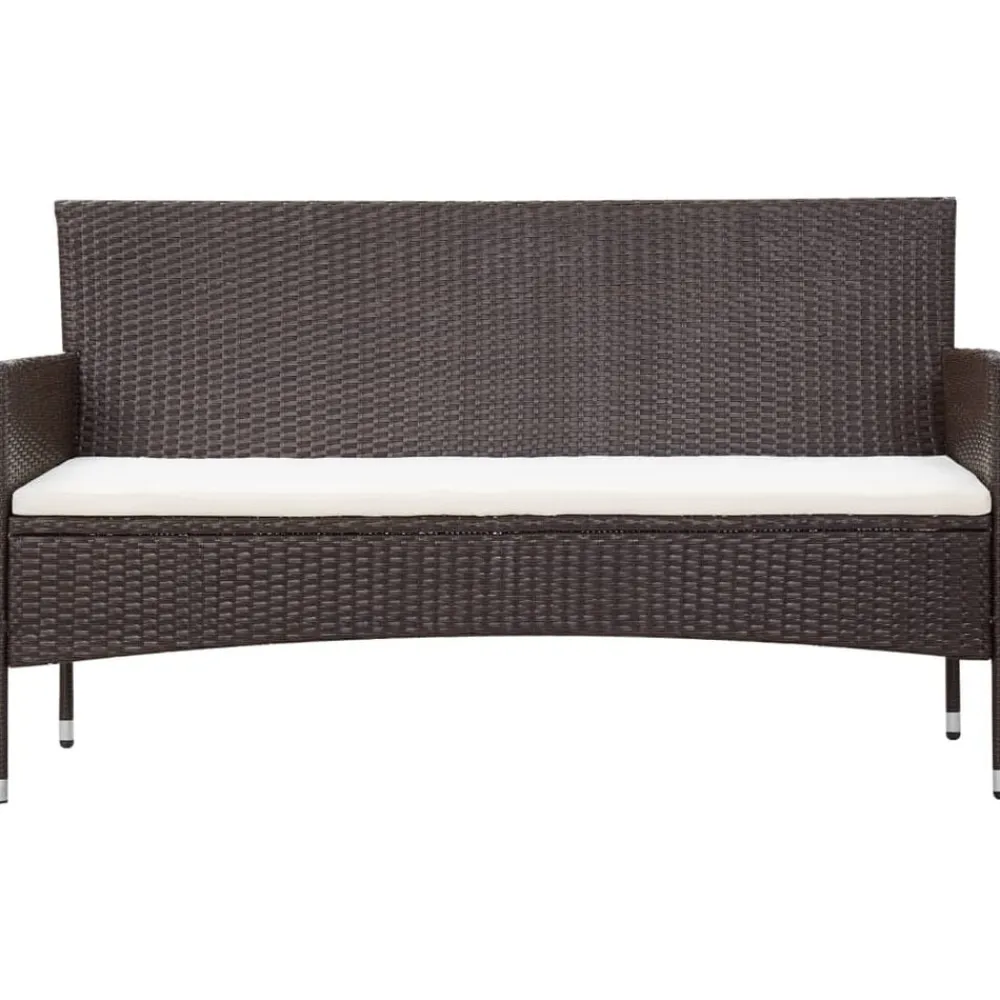 vidaXL Set muebles de jardín 5 piezas y cojines ratán sintético marrón Marrón Best