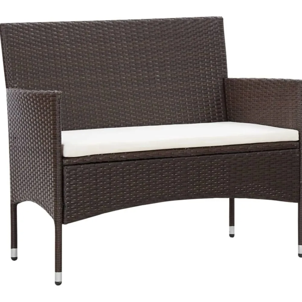 vidaXL Set muebles de jardín 5 piezas y cojines ratán sintético marrón Marrón Best