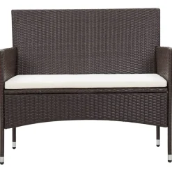 vidaXL Set muebles de jardín 5 piezas y cojines ratán sintético marrón Marrón Best