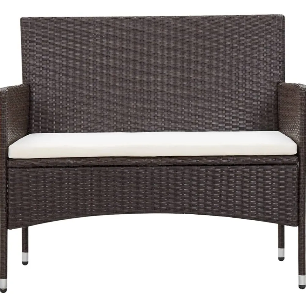vidaXL Set muebles de jardín 5 piezas y cojines ratán sintético marrón Marrón Best