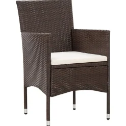 vidaXL Set muebles de jardín 5 piezas y cojines ratán sintético marrón Marrón Best