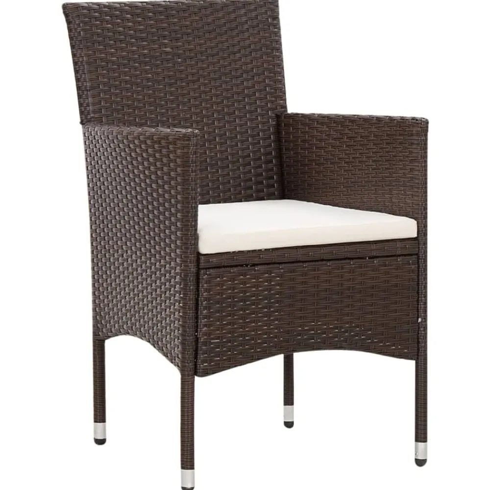 vidaXL Set muebles de jardín 5 piezas y cojines ratán sintético marrón Marrón Best