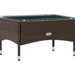 vidaXL Set muebles de jardín 5 piezas y cojines ratán sintético marrón Marrón Best