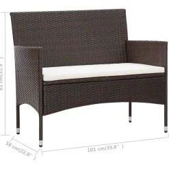vidaXL Set muebles de jardín 5 piezas y cojines ratán sintético marrón Marrón Best