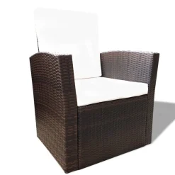vidaXL Muebles De Jardín-Set muebles de jardín 4 piezas y cojines ratán sintético marrón