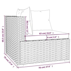 vidaXL Set muebles de jardín 5 piezas y cojines ratán sintético marrón Marrón y crema Discount