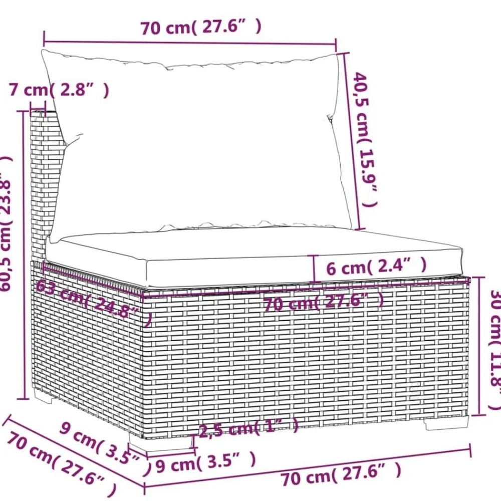 vidaXL Set muebles de jardín 5 piezas y cojines ratán sintético marrón Marrón y crema Discount