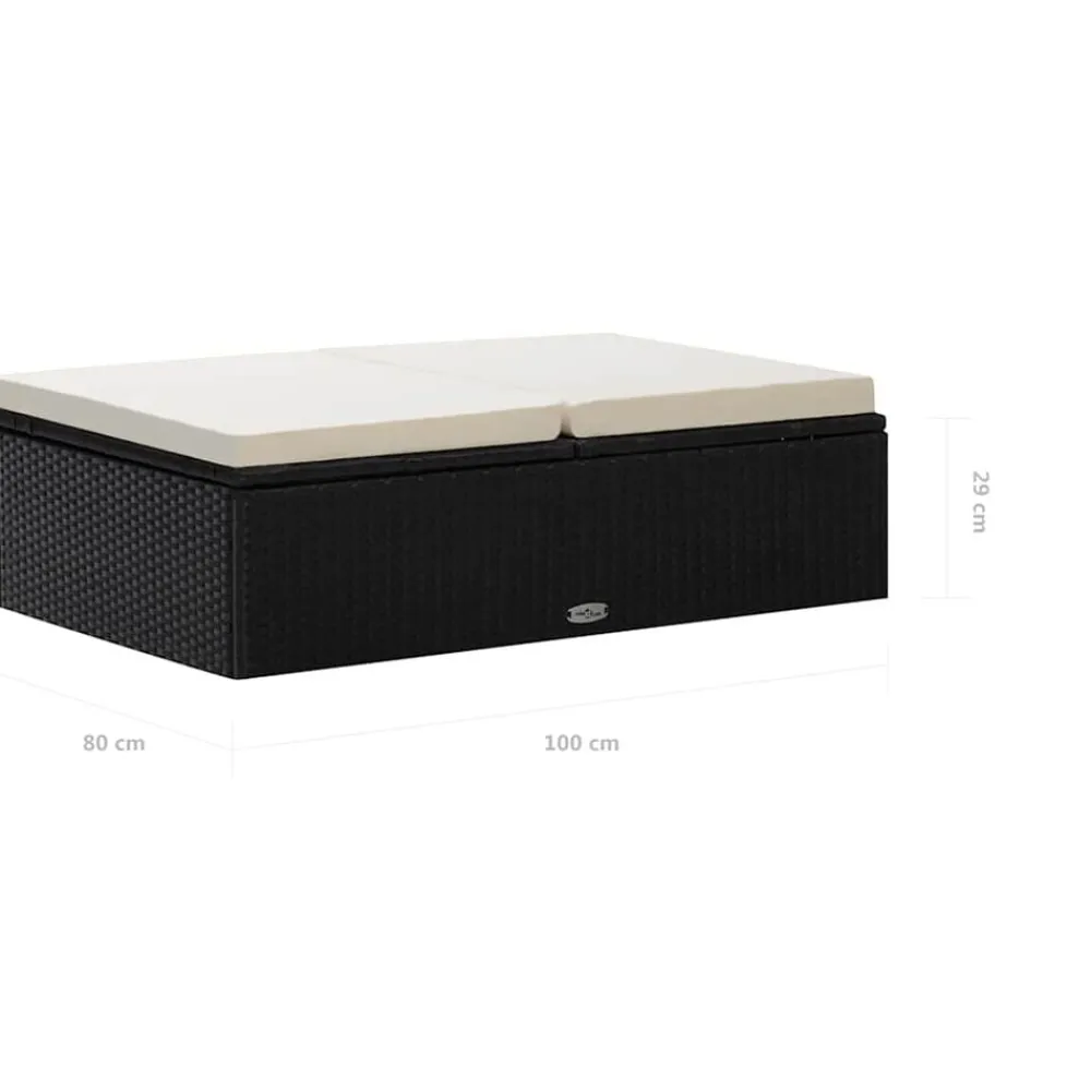 vidaXL Muebles De Jardín-Set muebles de jardín 2 piezas y cojines ratán sintético