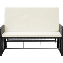 vidaXL Muebles De Jardín-Set muebles de jardín 2 piezas y cojines ratán sintético