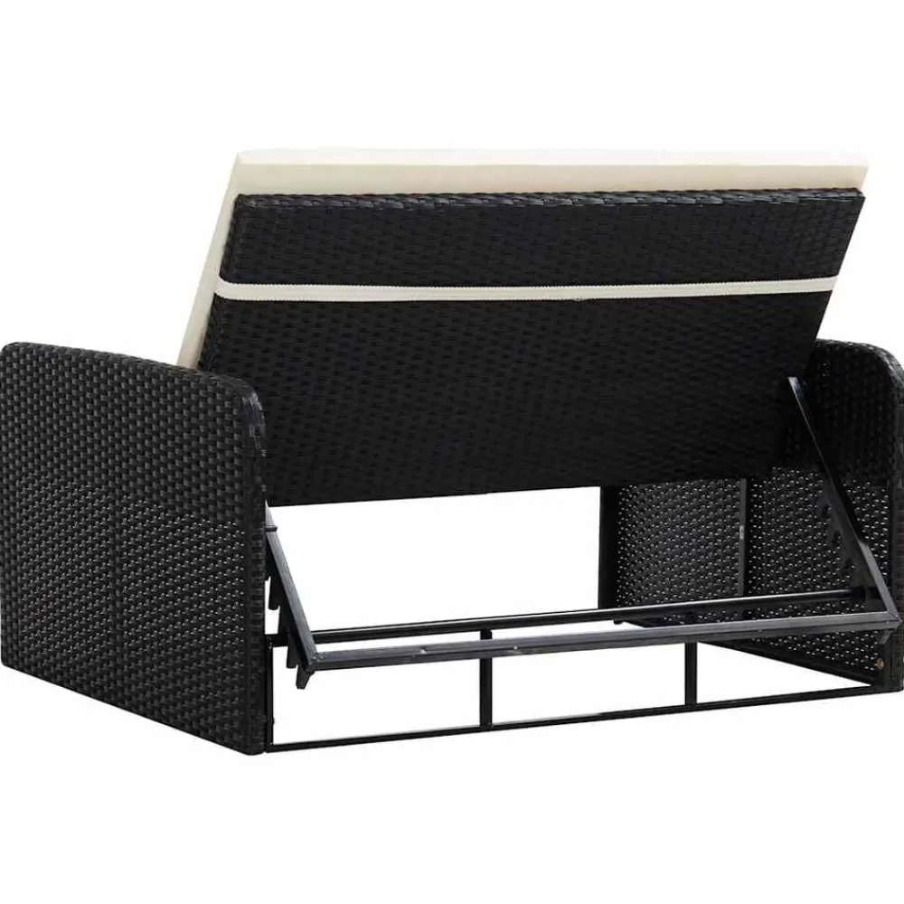 vidaXL Muebles De Jardín-Set muebles de jardín 2 piezas y cojines ratán sintético