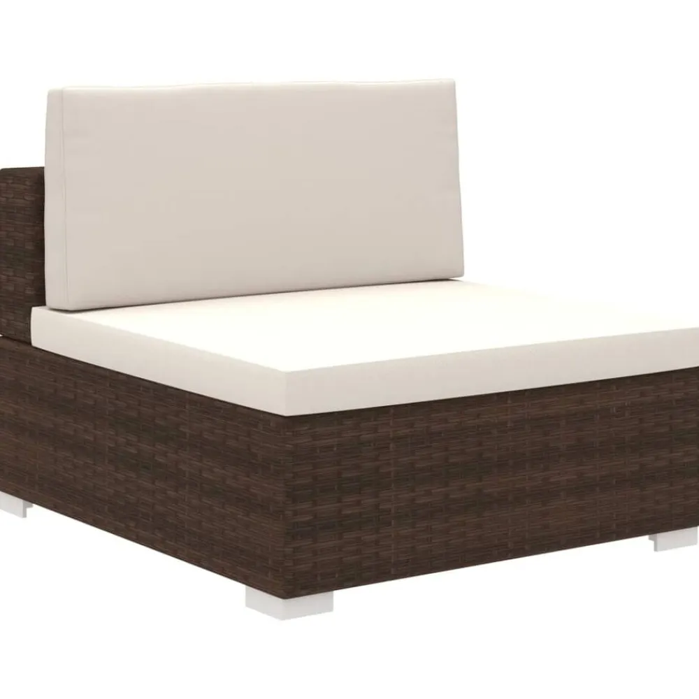 vidaXL Muebles De Jardín-Set muebles de jardín 6 piezas y cojines ratán sintético marrón
