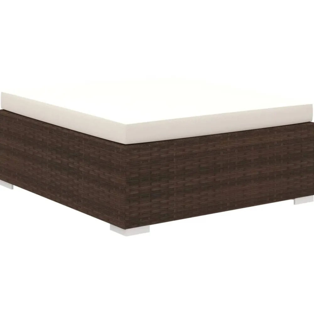 vidaXL Muebles De Jardín-Set muebles de jardín 6 piezas y cojines ratán sintético marrón