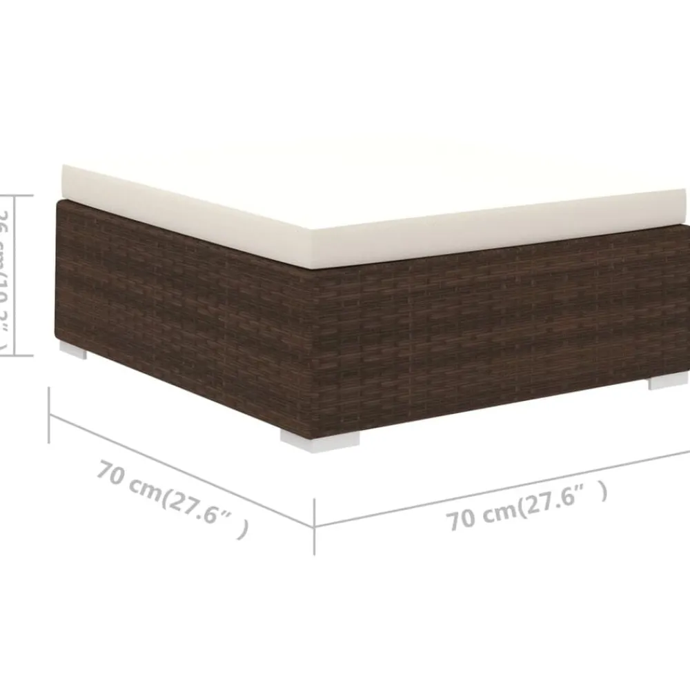 vidaXL Muebles De Jardín-Set muebles de jardín 6 piezas y cojines ratán sintético marrón