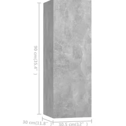 vidaXL Set muebles de salón TV 4 pzas madera ingeniería gris hormigón Gris hormigón Outlet