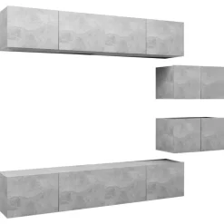 vidaXL Set muebles de salón TV 6 pzas madera ingeniería gris hormigón Gris hormigón Best