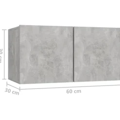 vidaXL Set muebles de salón TV 6 pzas madera ingeniería gris hormigón Gris hormigón New