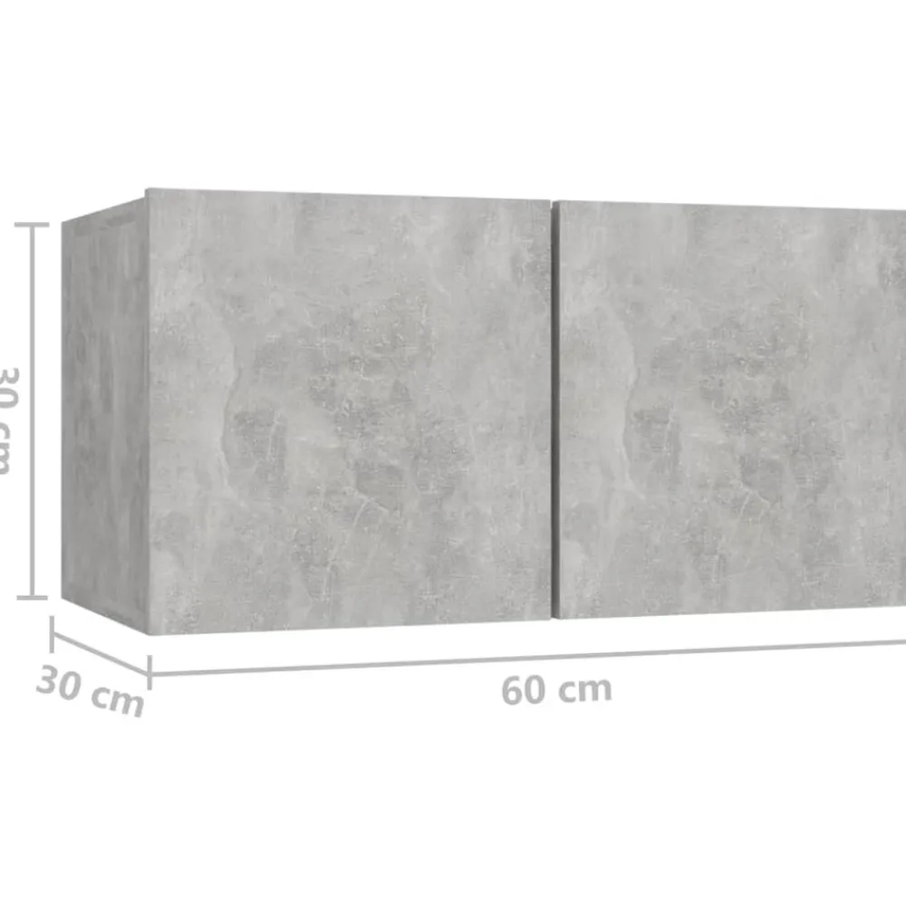 vidaXL Set muebles de salón TV 6 pzas madera ingeniería gris hormigón Gris hormigón New