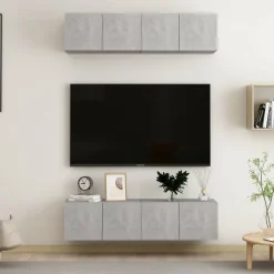 vidaXL Muebles Tv-Set muebles de salón TV 4 piezas madera ingeniería roble Sonoma