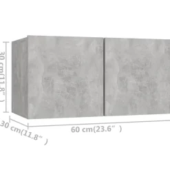 vidaXL Muebles Tv-Set muebles de salón TV 7 pzas madera ingeniería gris hormigón