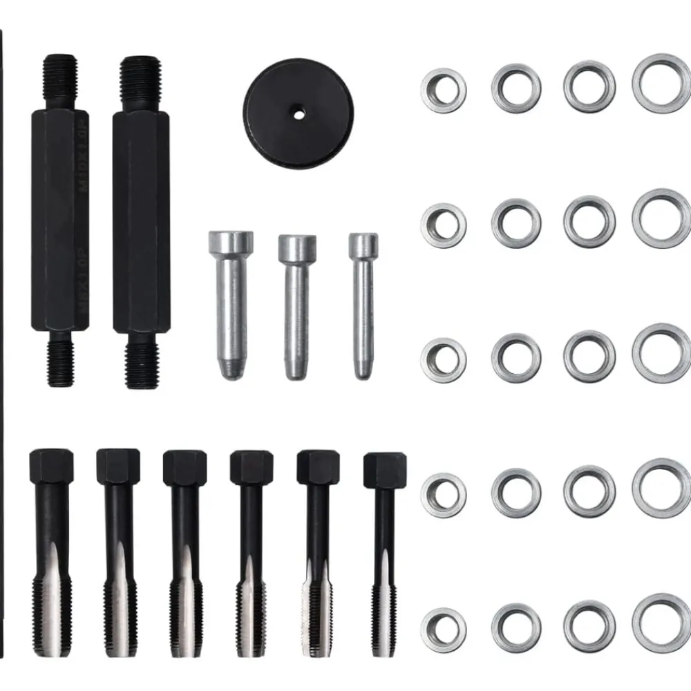 vidaXL Set reparación rosca bujía incandescente 33 pzas M8 M10 M12 Discount