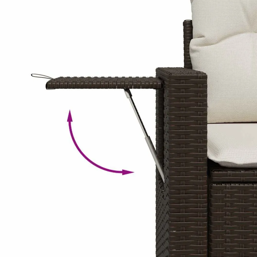 vidaXL Set sofás de jardín 8 piezas y cojines ratán sintético marrón Marrón y crema Hot