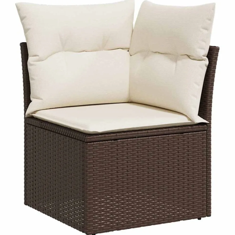 vidaXL Set sofás de jardín 8 piezas y cojines ratán sintético marrón Marrón y crema Hot