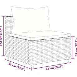 vidaXL Muebles De Jardín-Set sofás de jardín 8 piezas y cojines ratán sintético marrón