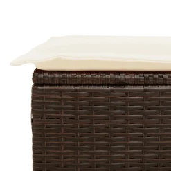 vidaXL Set sofás de jardín 3 piezas y cojines ratán sintético marrón Marrón y crema