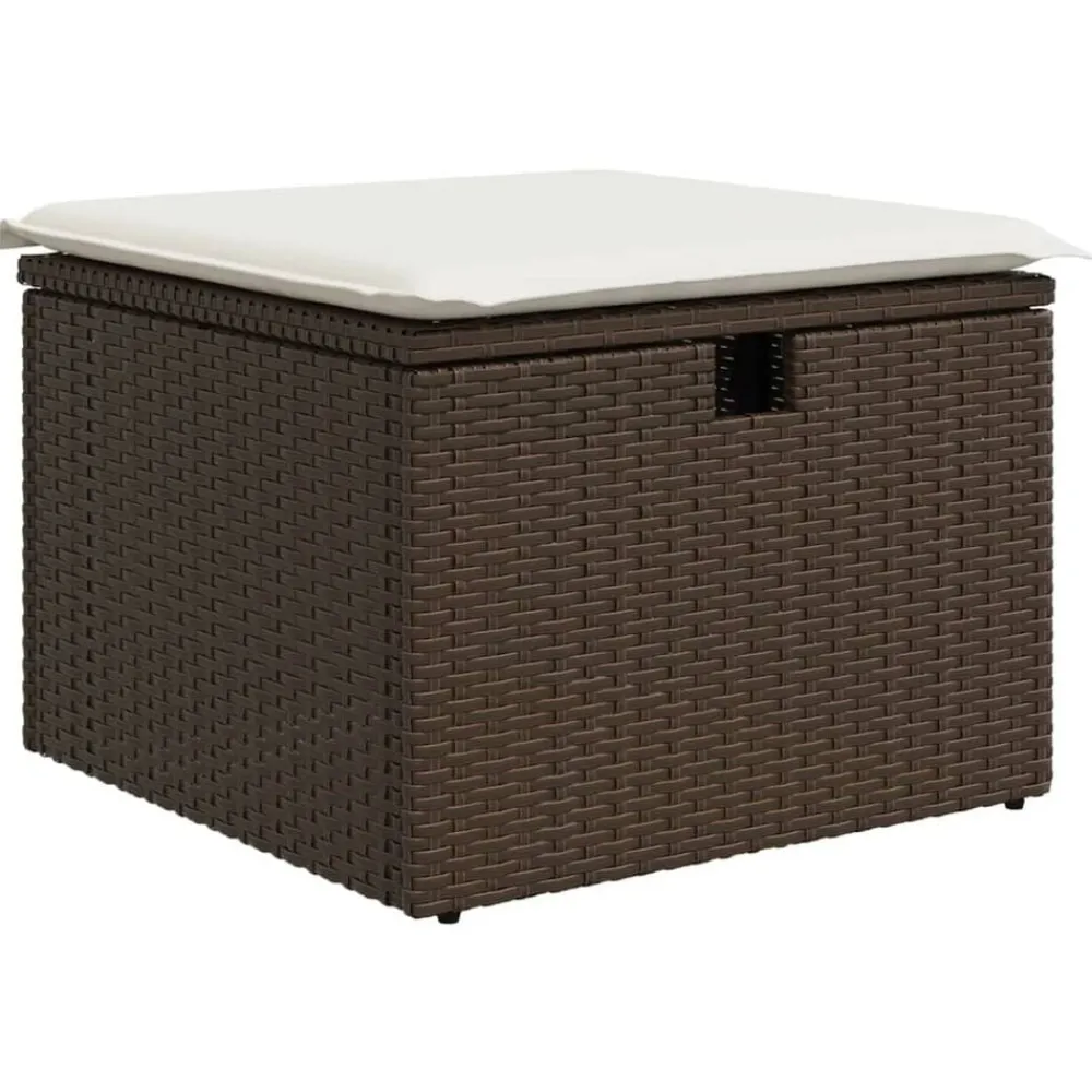 vidaXL Muebles De Jardín-Set sofás de jardín 8 piezas y cojines ratán sintético marrón
