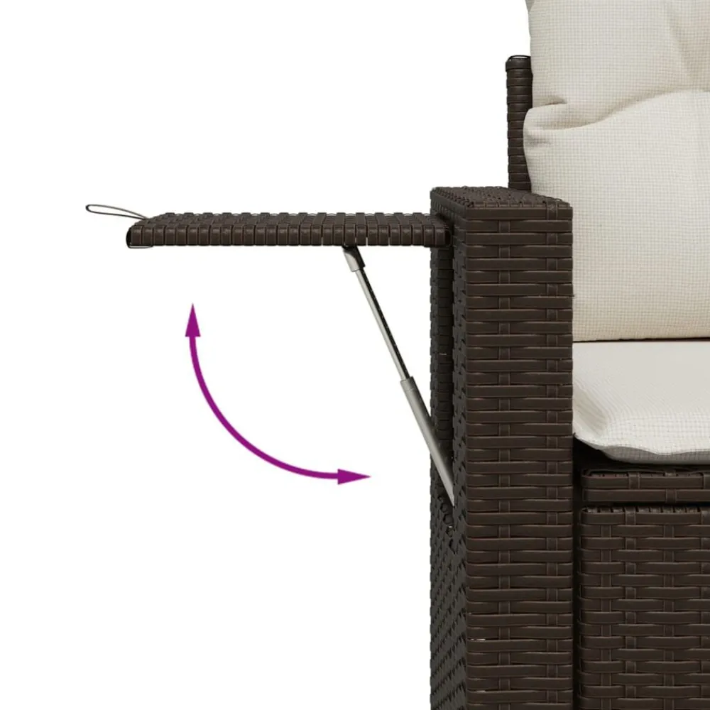 vidaXL Muebles De Jardín-Set sofás de jardín 8 piezas y cojines ratán sintético marrón