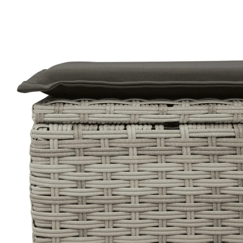 vidaXL Muebles De Jardín-Set sofás jardín 10 pzas con cojines ratán sintético gris claro