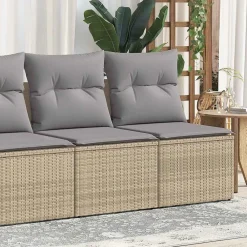 vidaXL Set sofás jardín y cojines 2 pzas ratán sintético acacia beige beige y gris Clearance