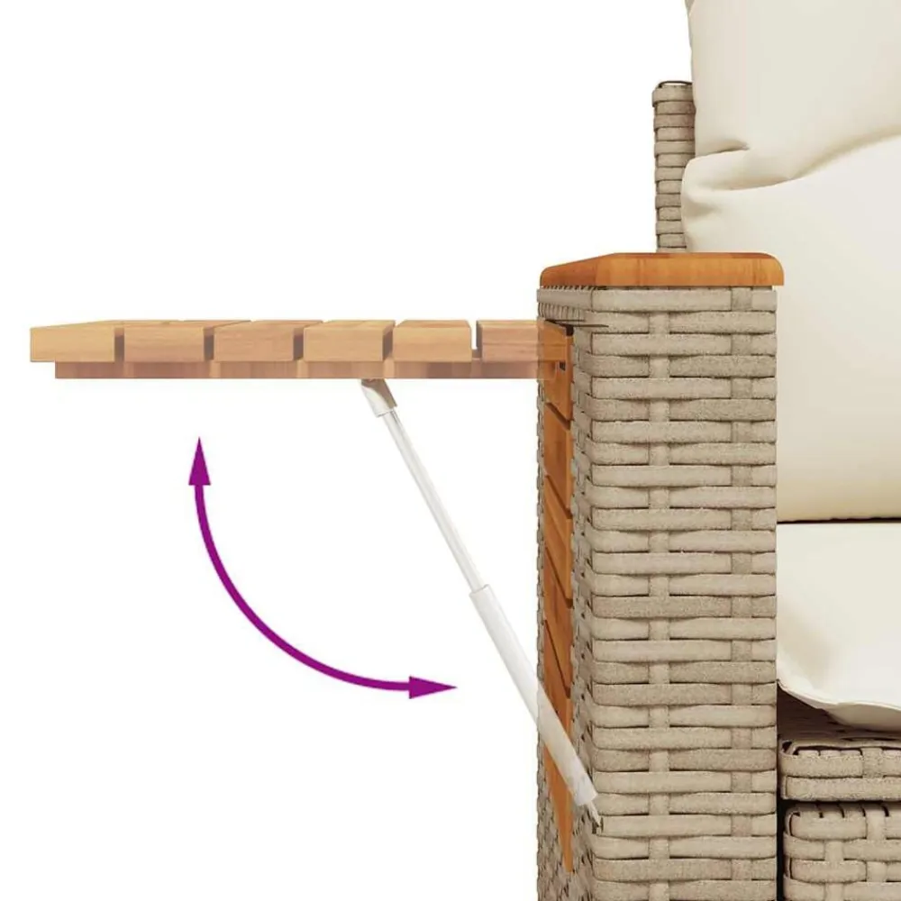 vidaXL Muebles De Jardín-Set sofás jardín y cojines 9 pzas ratán sintético acacia beige