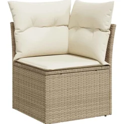 vidaXL Muebles De Jardín-Set sofás jardín y cojines 9 pzas ratán sintético acacia beige