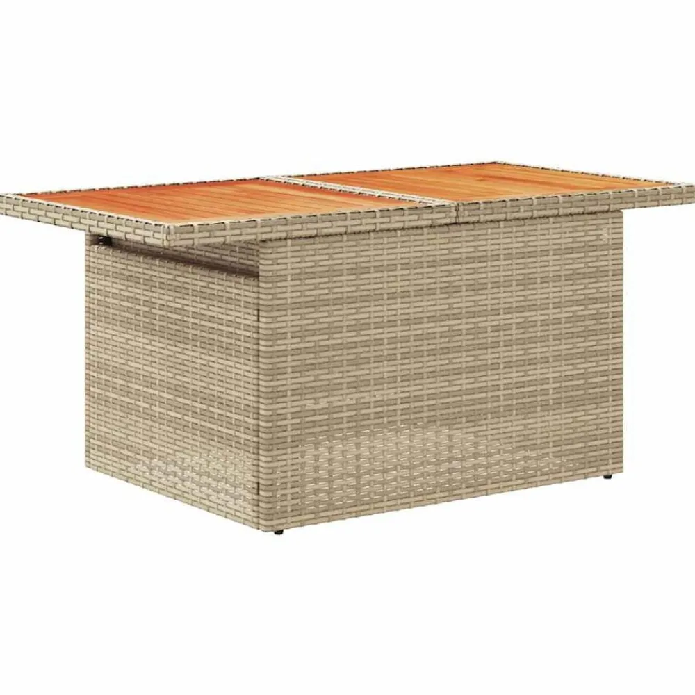 vidaXL Muebles De Jardín-Set sofás jardín y cojines 9 pzas ratán sintético acacia beige