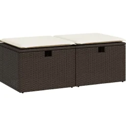 vidaXL Muebles De Jardín-Set sofás jardín y cojines 2 pzas ratán sintético acacia marrón