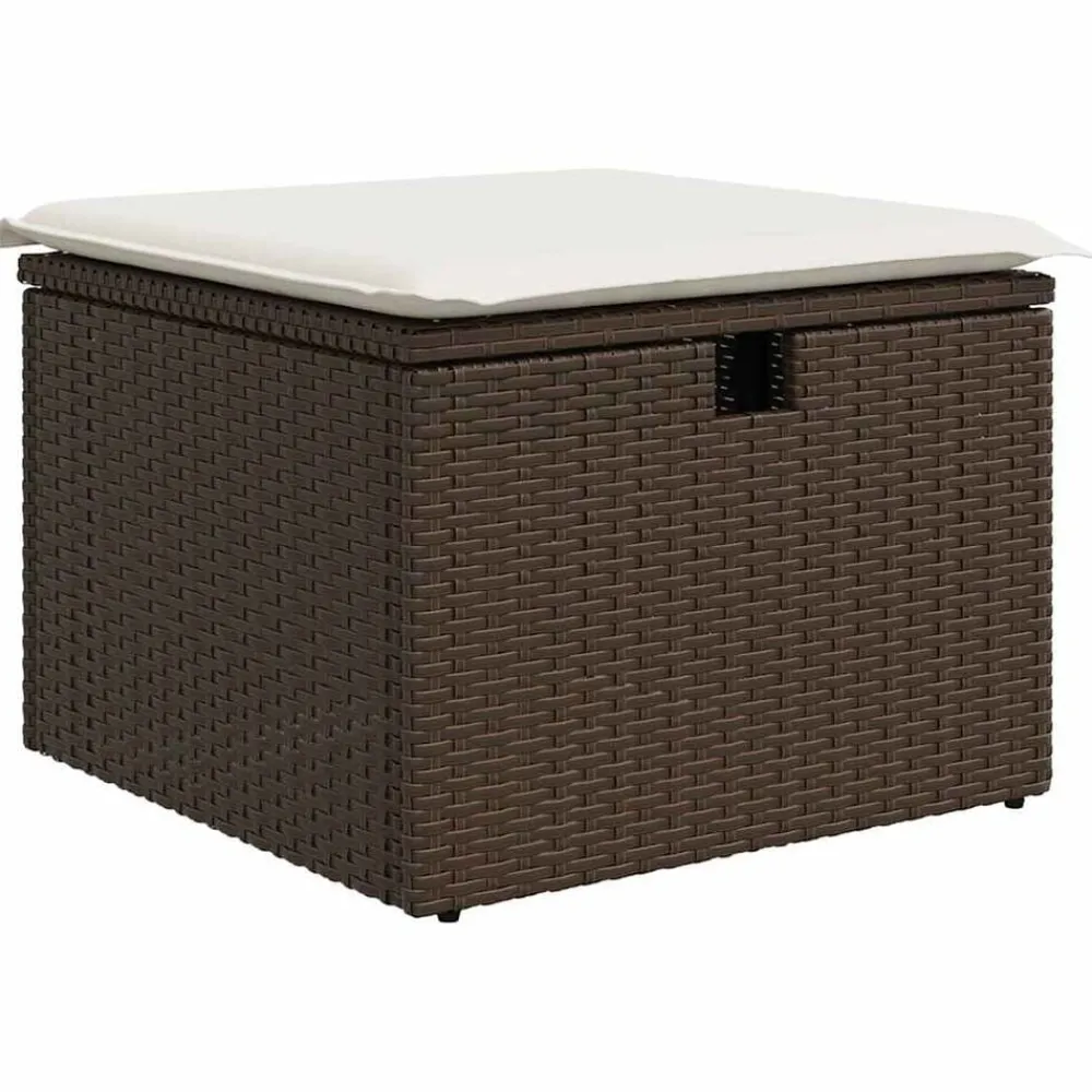 vidaXL Muebles De Jardín-Set sofás jardín y cojines 2 pzas ratán sintético acacia marrón