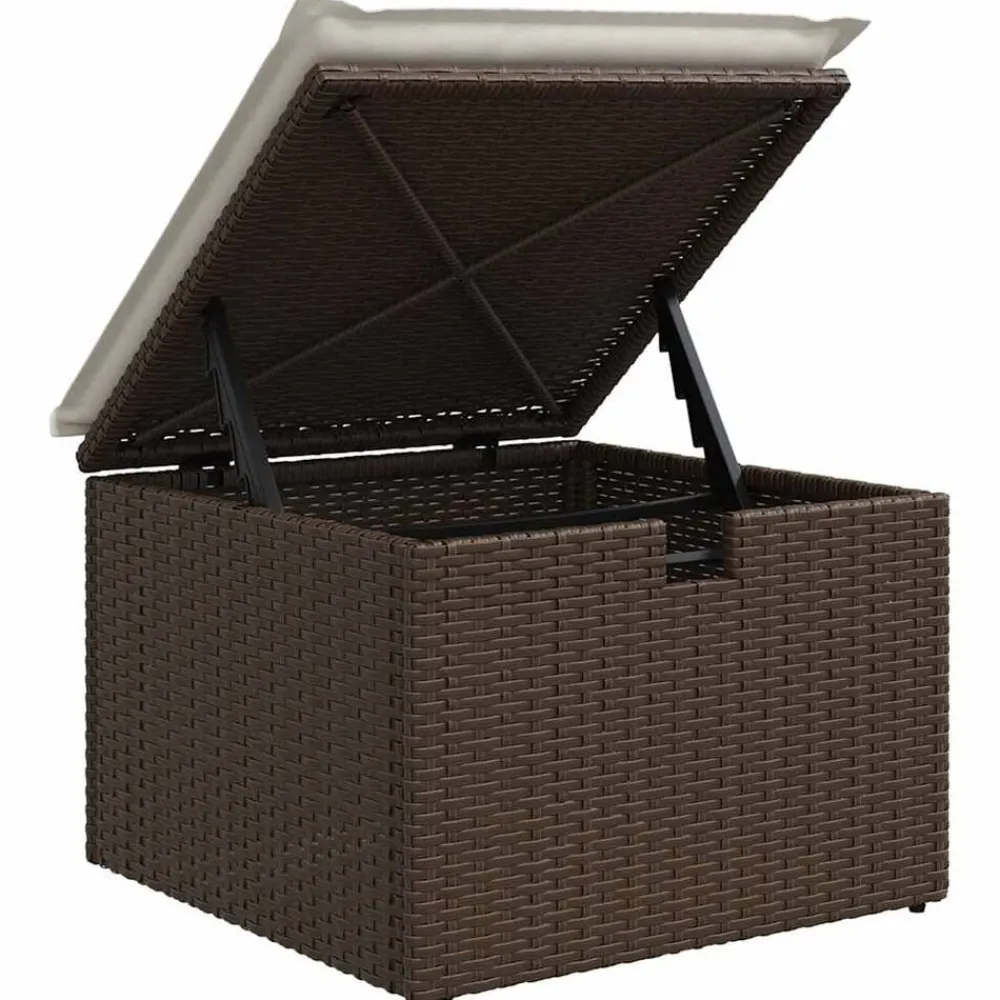 vidaXL Muebles De Jardín-Set sofás jardín y cojines 2 pzas ratán sintético acacia marrón