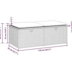 vidaXL Muebles De Jardín-Set sofás jardín y cojines 2 pzas ratán sintético acacia marrón