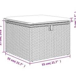 vidaXL Muebles De Jardín-Set sofás jardín y cojines 2 pzas ratán sintético acacia marrón