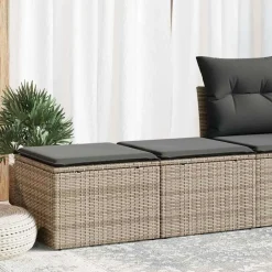 vidaXL Muebles De Jardín-Set sofás jardín y cojines 2 pzas ratán sintético acacia