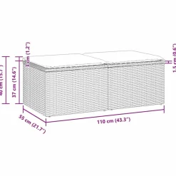 vidaXL Muebles De Jardín-Set sofás jardín y cojines 2 pzas ratán sintético acacia
