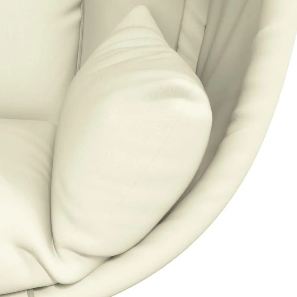 vidaXL Silla colgante huevo con soporte tela y acero Beige