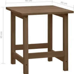 vidaXL Silla con otomana y mesa jardín Adirondack abeto macizo marrón Marrón New