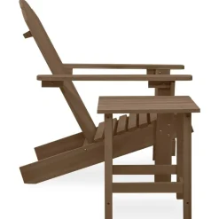 vidaXL Silla con otomana y mesa jardín Adirondack abeto macizo marrón Marrón New