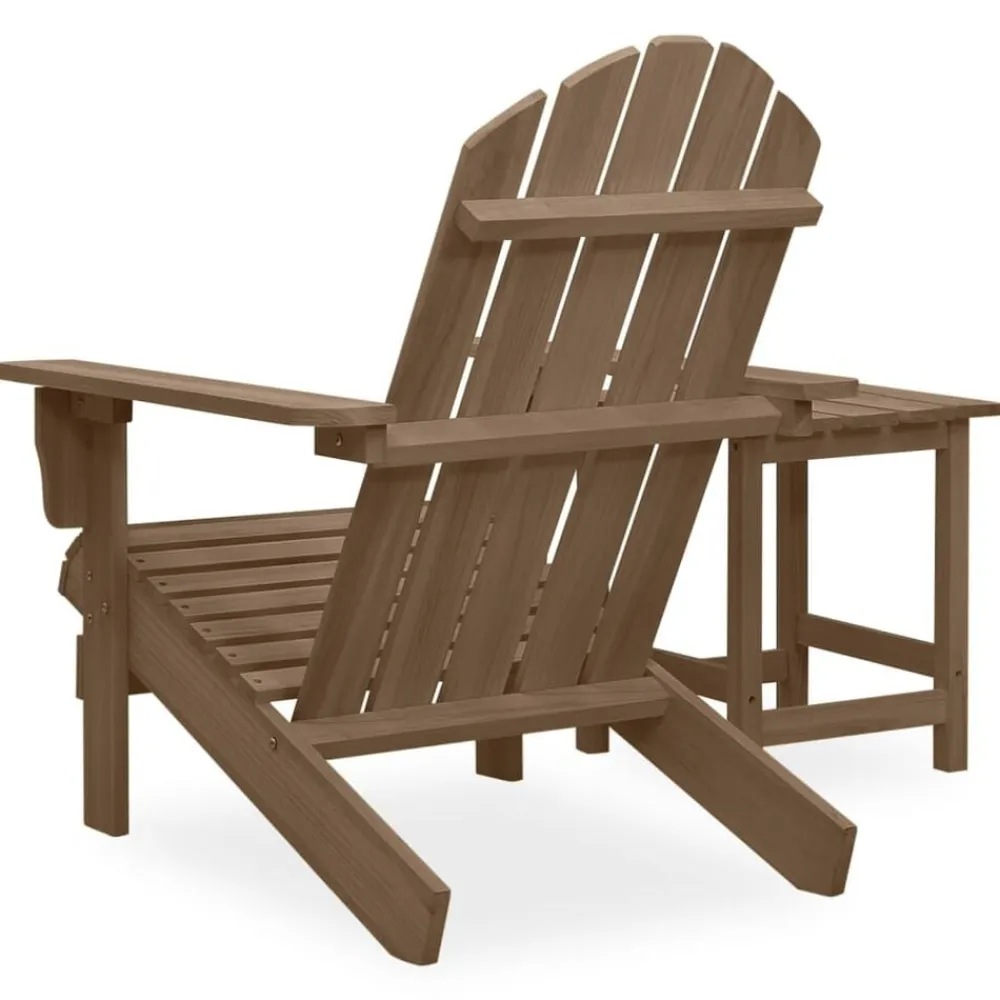 vidaXL Silla con otomana y mesa jardín Adirondack abeto macizo marrón Marrón New
