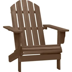 vidaXL Silla con otomana y mesa jardín Adirondack abeto macizo marrón Marrón New