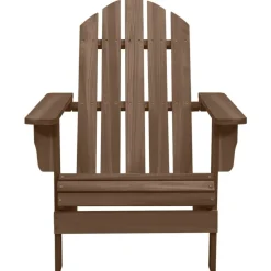 vidaXL Silla con otomana y mesa jardín Adirondack abeto macizo marrón Marrón New