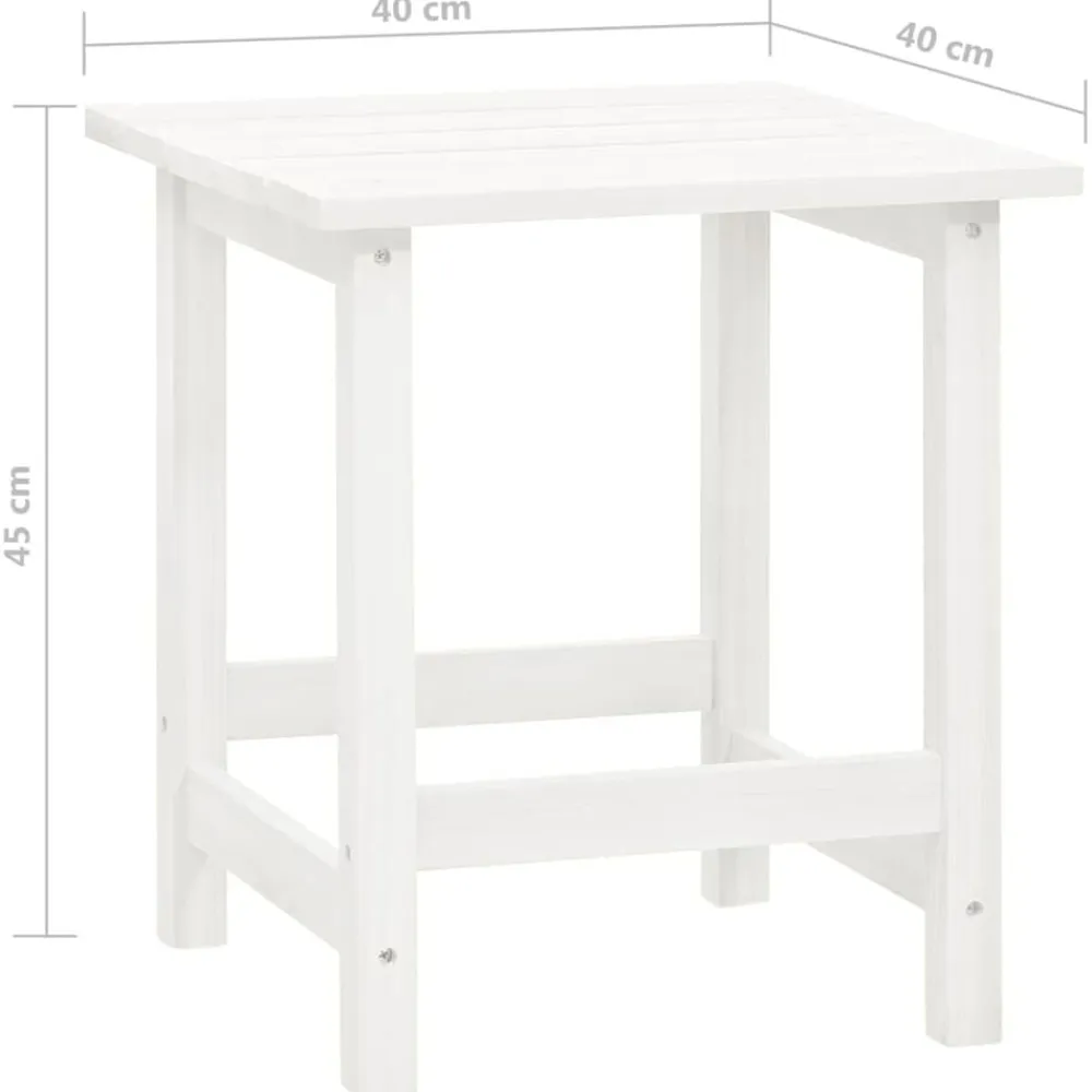 vidaXL Silla con otomana y mesa jardín Adirondack macizo abeto Blanco New