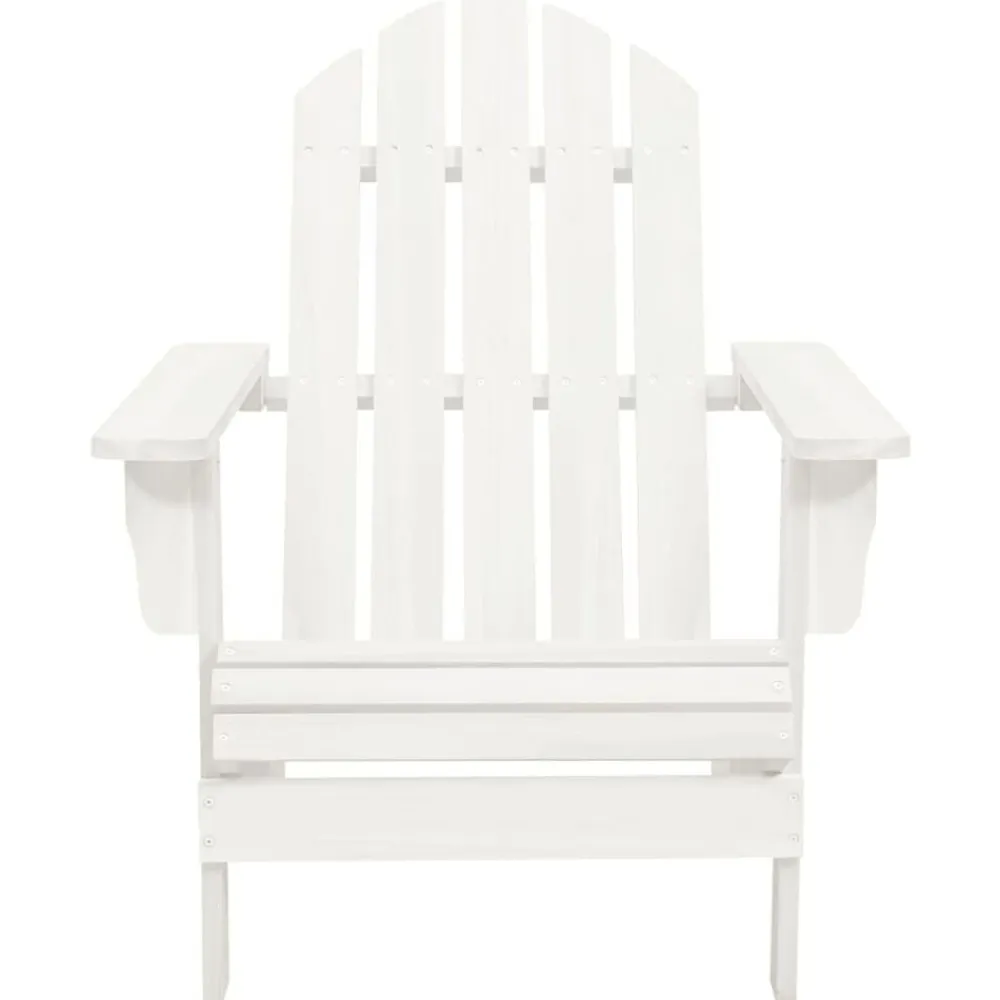 vidaXL Silla con otomana y mesa jardín Adirondack macizo abeto Blanco New
